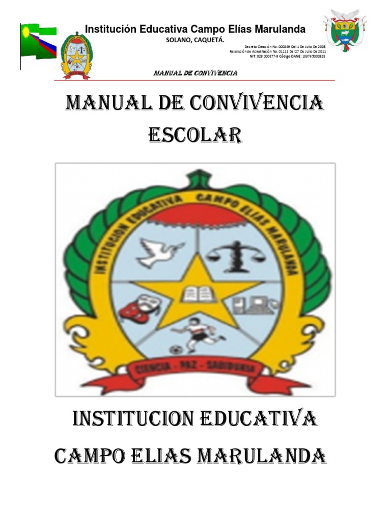 Manual de Convivencia Campo Elias Marulanda 2021 | PDF | Institución |  Evaluación