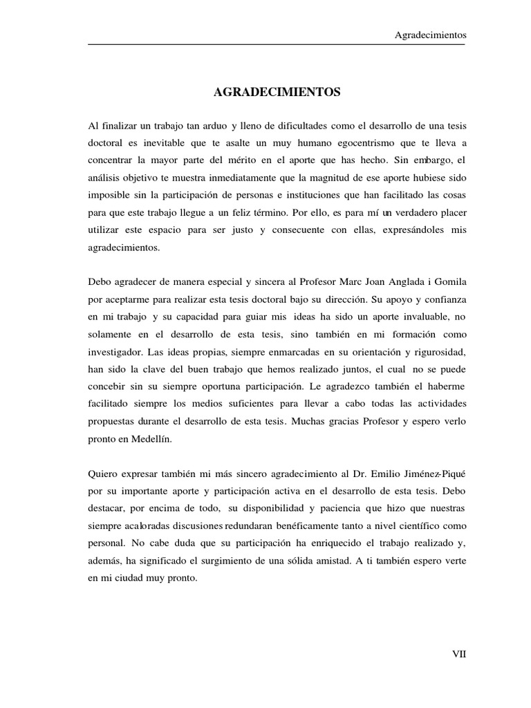Agradecimiento de Una Tesis