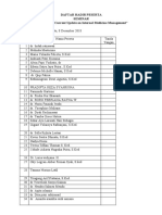 Daftar Hadir Peserta Seminar C-PEPTIDE "Current Update On Internal Medicine Management"