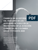 Vestuario auxiliares vuelo Colombia 1919-2020