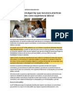 Promulgan Ley Que Reconoce Prácticas Preprofesionales Como Experiencia Laboral