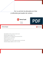 Opinia Elevilor Cu Privire La Educația On-Line Și Efectele Perioadei de Izolare