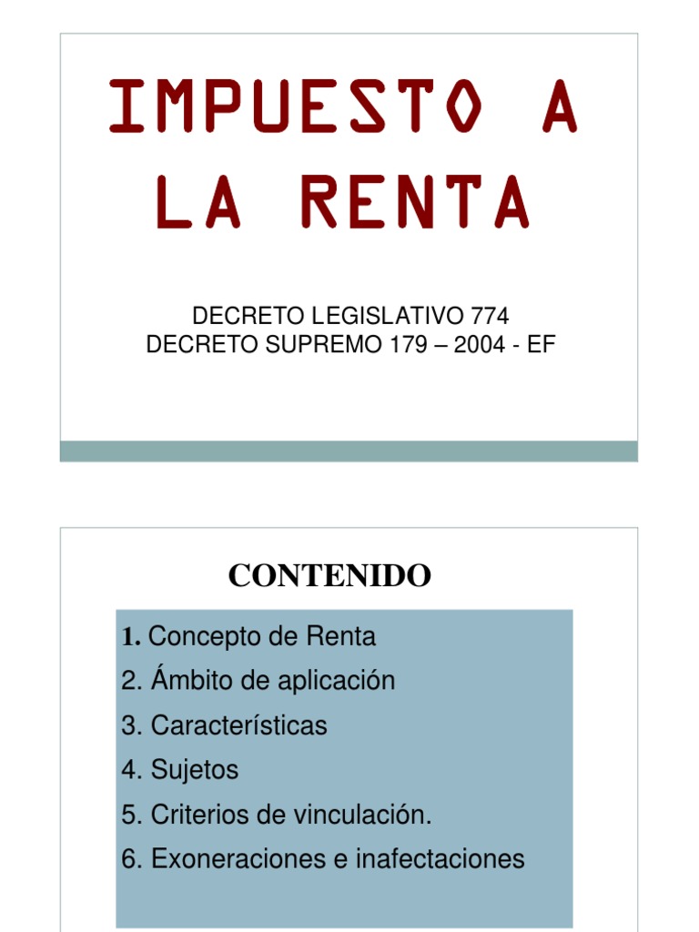 Impuesto A La Renta | PDF | Impuestos | Impuesto sobre la renta