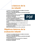 Objetivos básicos de la evaluación infantil