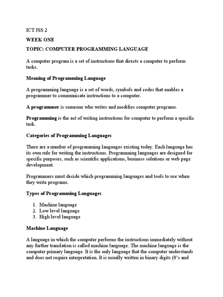 Ict JSS 2 | PDF | Fax | Computer Programming