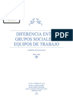 Diferencia Entre Grupos Sociales y Equipos de Trabajo