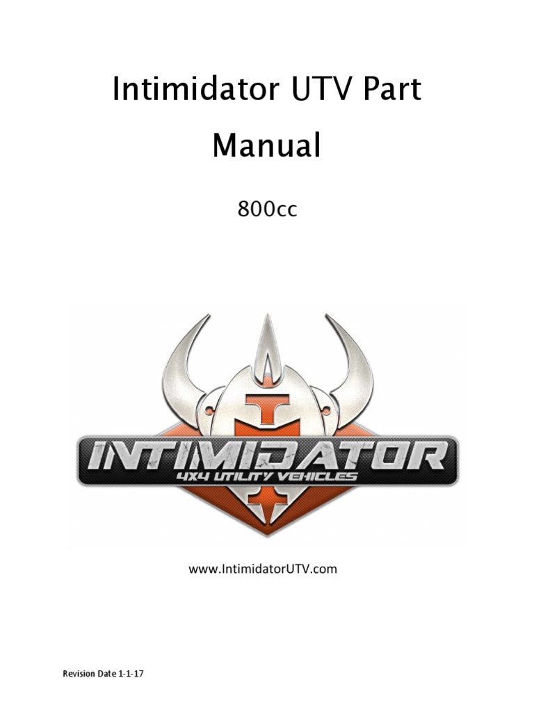 Intimidator UTV Parts Manual 800cc | PDF | Screw | Axle
