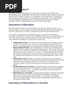 The Importance of Education | PDF | Knowledge | Information