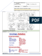 3° Greetings. Inglés 7-11 Febrero