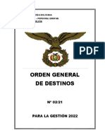 Orden General de Destinos 2021