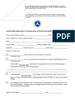 Usdot Service Animal Relief Attestation Form