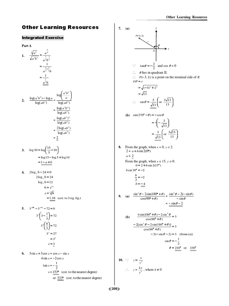 NSS Mathematics in Action 4B Solutions | PDF | Equations | Elementary ...