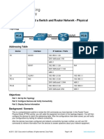 10.4.4 Packet Tracer Build A Switch and Router Network Physical Mode