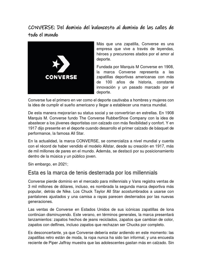 Clancy Seminario Ridículo CONVERSE | PDF | Marca