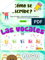 Como Se Escribe Las Vocales