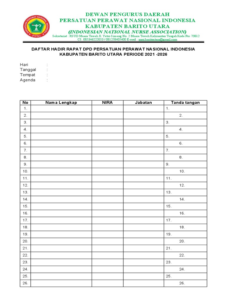 Absensi Rapat | PDF
