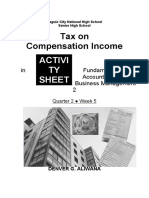 Tax on Compensation Income Activity Sheet