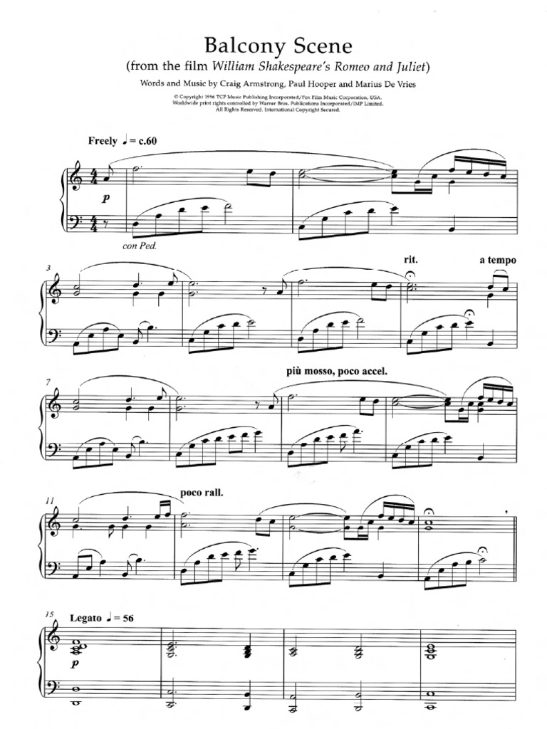 Romeo and juliet piano music