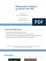 Water Resources Analysis Using WEAP and GIS: Ayman Alafifi Utah State University Nov. 7, 2017