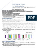 Transition Elements Properties Uses Varied Oxidation States