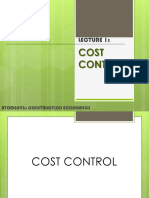 Lect 1 - Cost Control