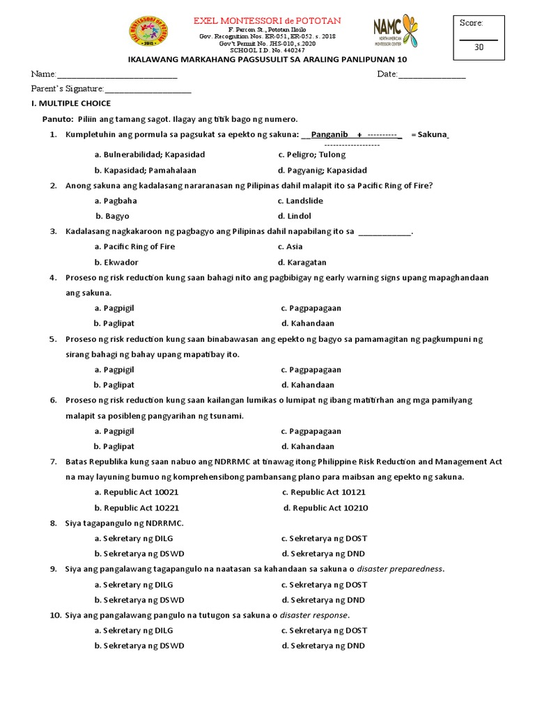 AP 10 2nd Quarter Examination U | PDF