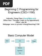 Beginning C Programming For Engineers (CSCI-1190)