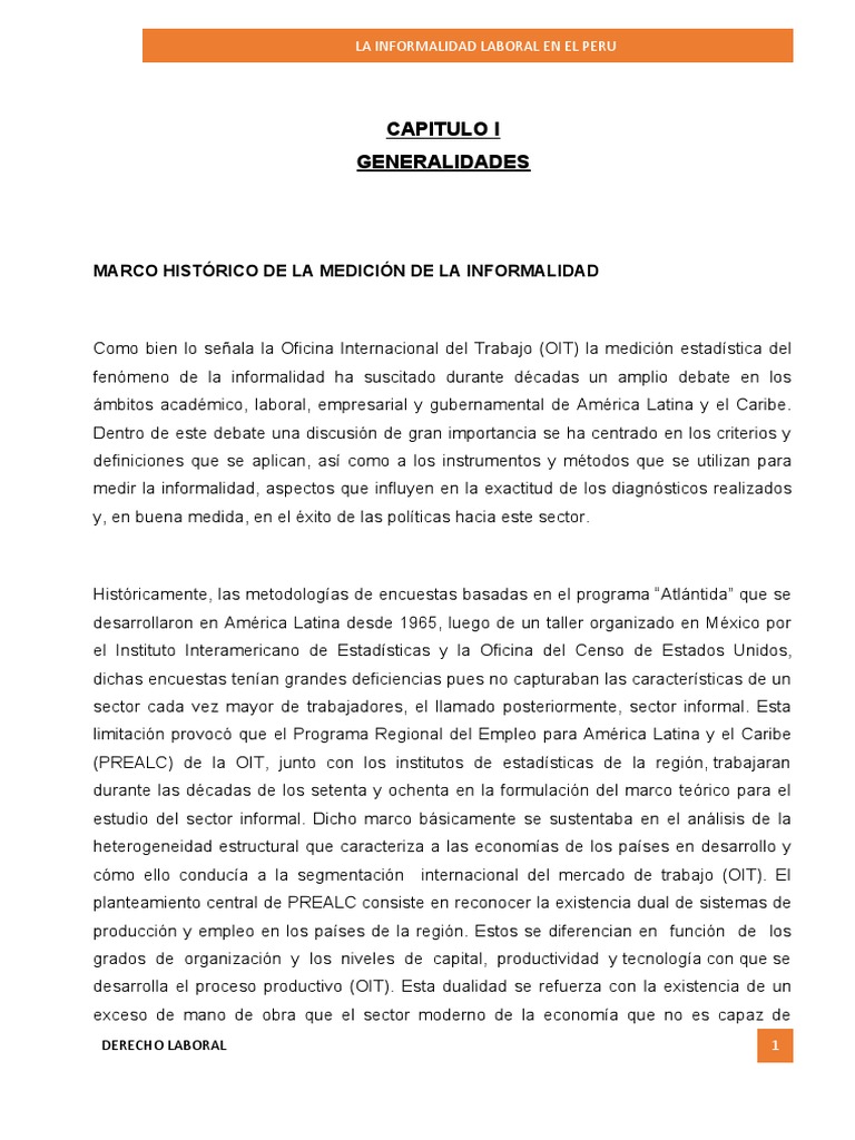 Causas y Consecuencias de la Informalidad en Perú | PDF | Salario ...