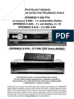 Openbox F 300 X 800 810 820 CZ Manual