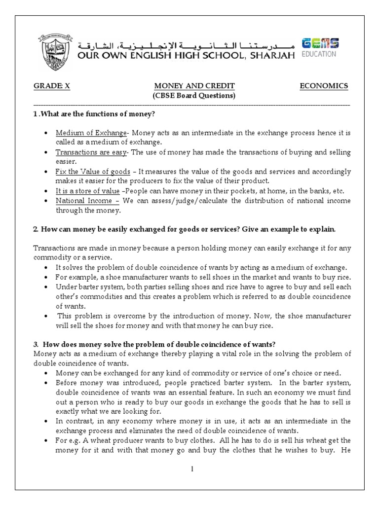 Understanding Money, Credit, and Banking An Analysis of Key Concepts