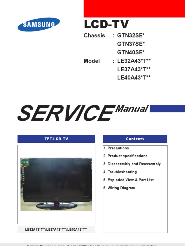 Samsung Gtn32se Chassis Le32a43t | Electrostatic Discharge | Electrical  Connector