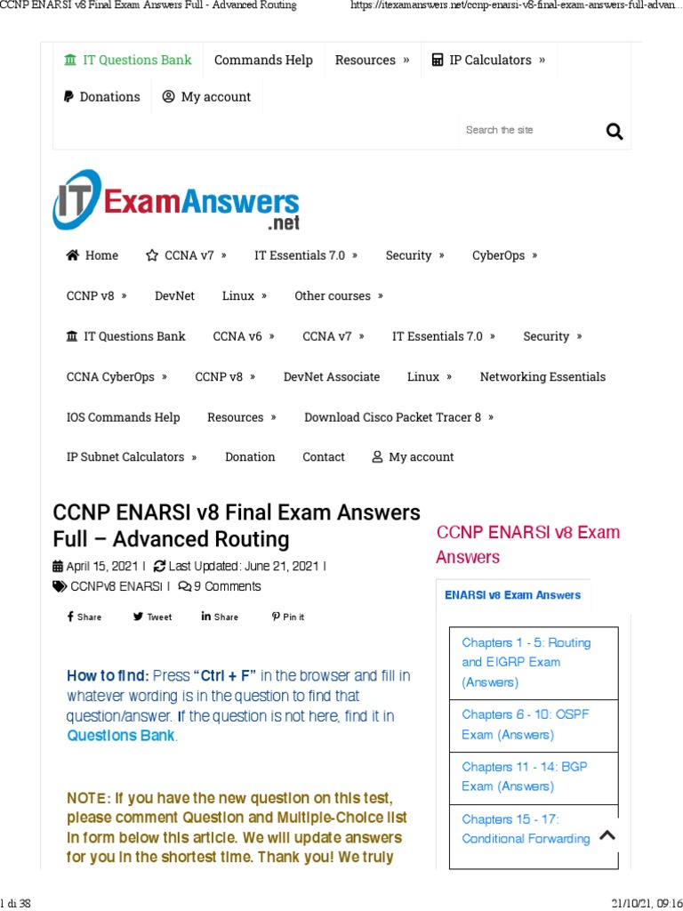 ENARSI EXAM TOPICS visual data 3