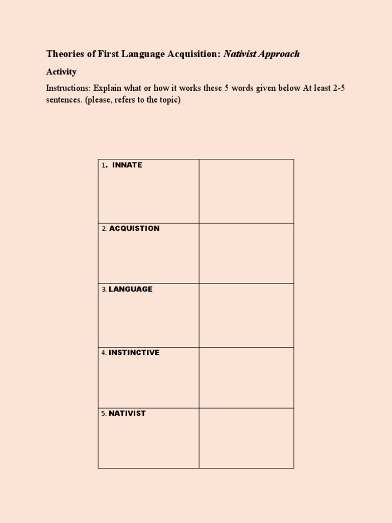 Activity Nativist | PDF | Language Arts & Discipline