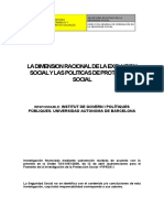 La Dimension Racional de La Exclusion Social Y Las Politicas de Proteccion Social