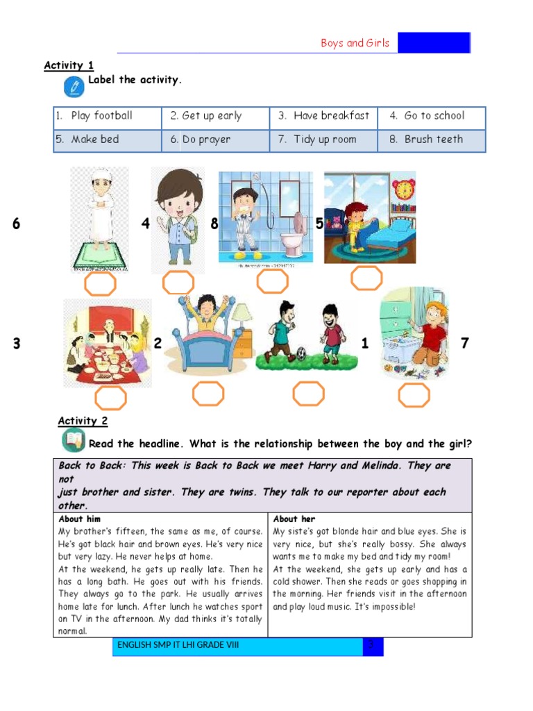 Daily Routines of Twins and Siblings | PDF