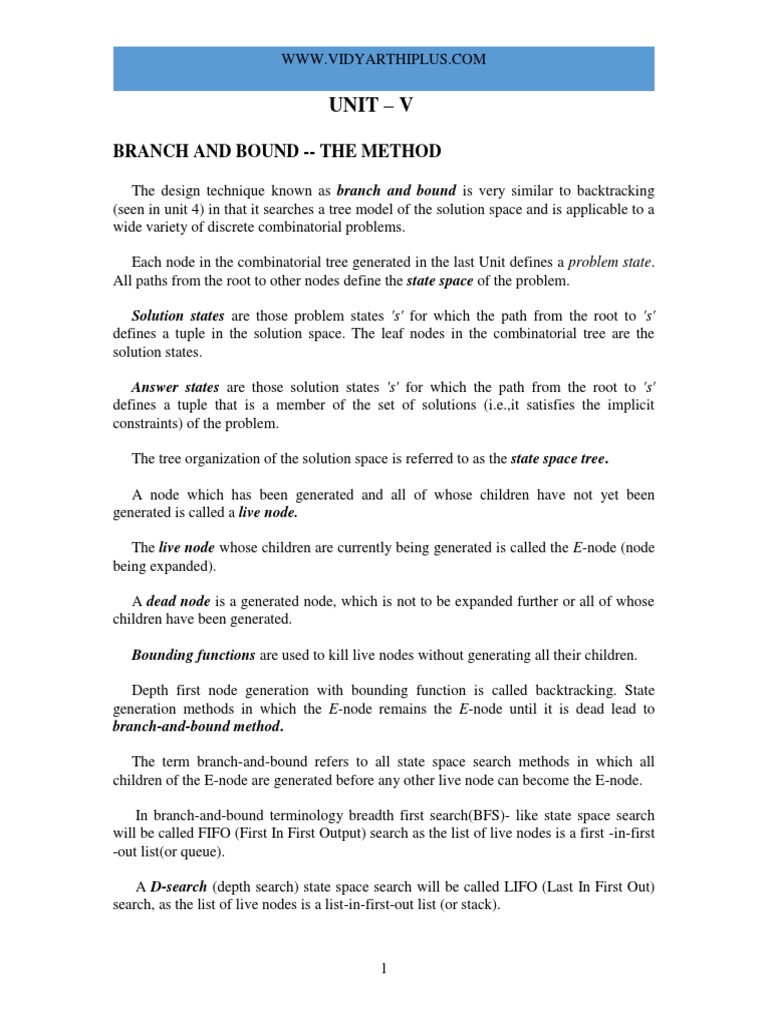 Branch and Bound Method Explained | PDF | Mathematical Analysis ...