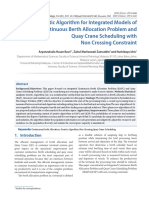 Genetic Algorithm For Integrated Models of Continuous Berth Allocation Problem and Quay Crane Scheduling With Non Crossing Constraint