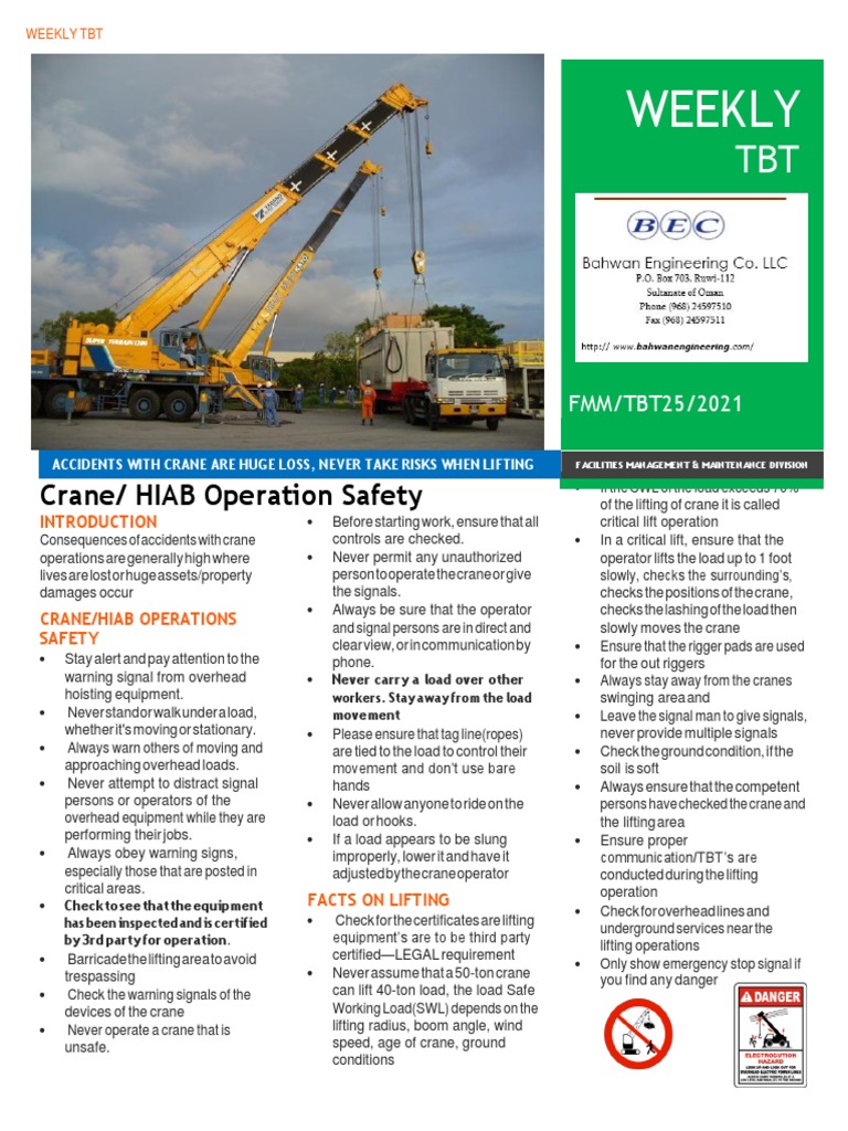 Crane Safety Rev 1 | PDF | Crane (Machine) | Transport