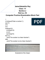 Computer Practical Examination Block Test 1 of Debadrito Ray