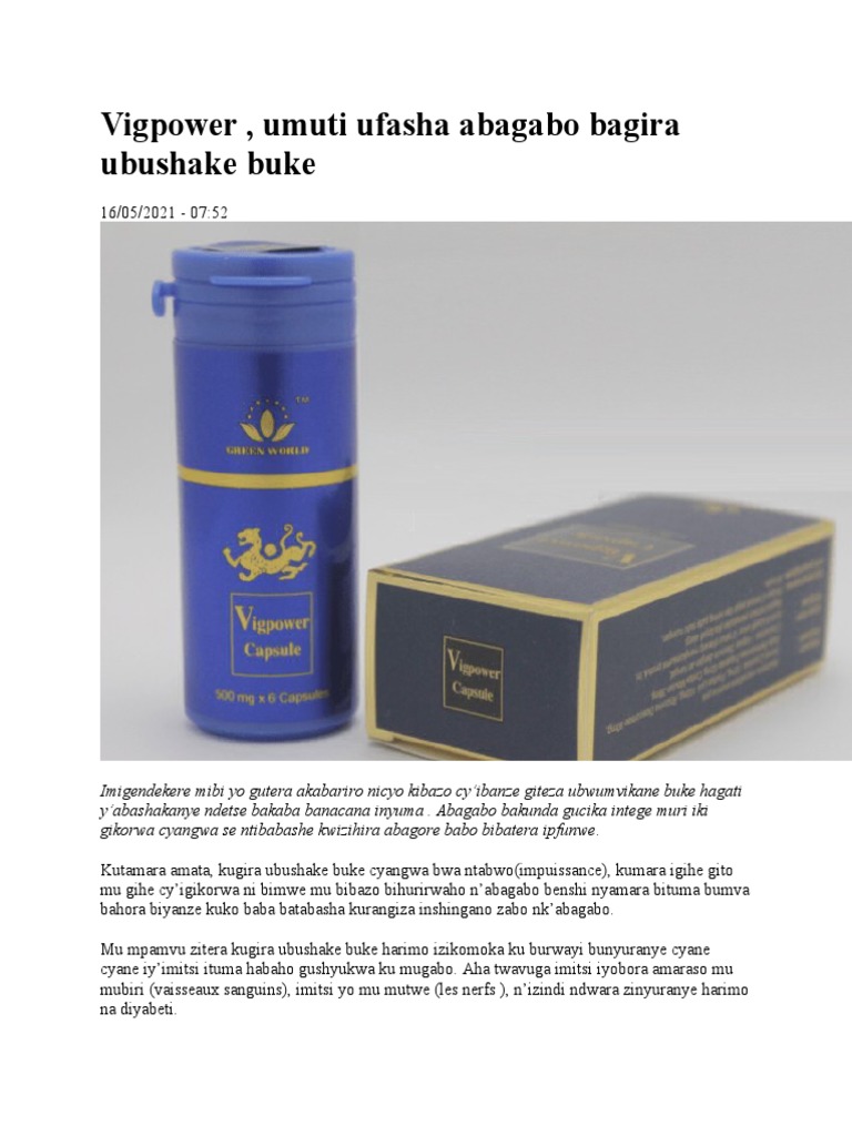 Vigpower: Umuti wo Gushyukwa ku Bagabo | PDF | Lifestyle