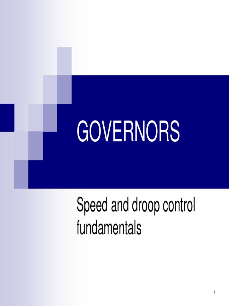 GOVERNORS Speed and Droop Control Fundamentals PDF Valve Feedback