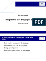 Automates: Propriétés Des Langages Réguliers