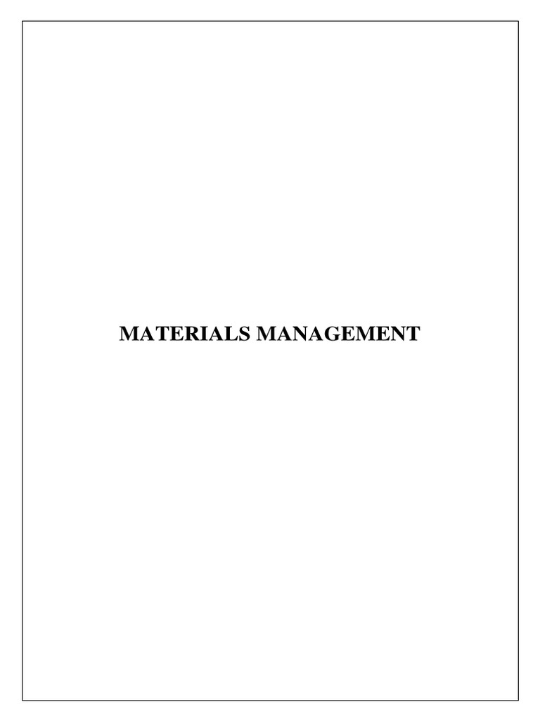 Materials Management PDF Enterprise Resource Planning Inventory