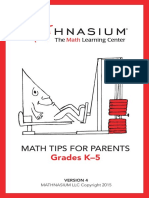 Booklet Math Tips For Parents K 5 PDF US