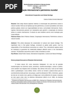 Artigo.Cooperação internacional e patrimônio mundial