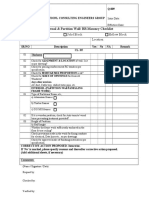 External & Partition Wall/ RR Masonry Checklist Brick Solid Block Hollow Block Project Name: Location