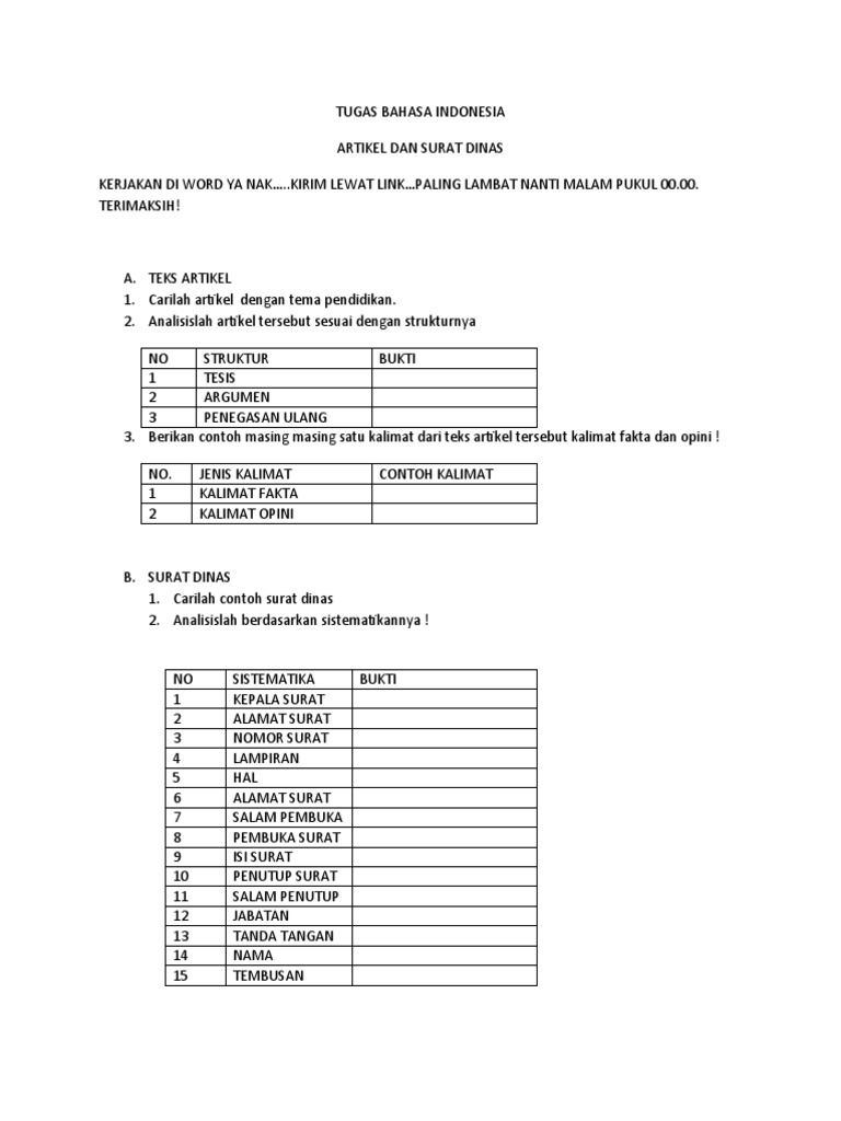 Tugas Bahasa Indonesia Kelas 12 | PDF