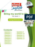 Bring My World To Life: 1A Unit 1