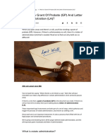 What is a Grant of Probate and Letter of Administration