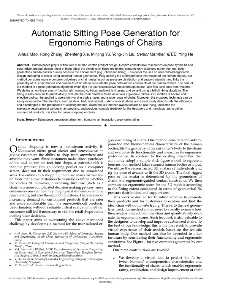 Ergonomic Chair Design Analysis | PDF | Human Factors And Ergonomics ...